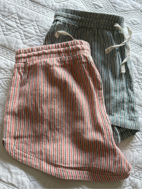 Billabong Pants - 2 pairs Billabong Striped Pull-On Shorts in Coral and Teal